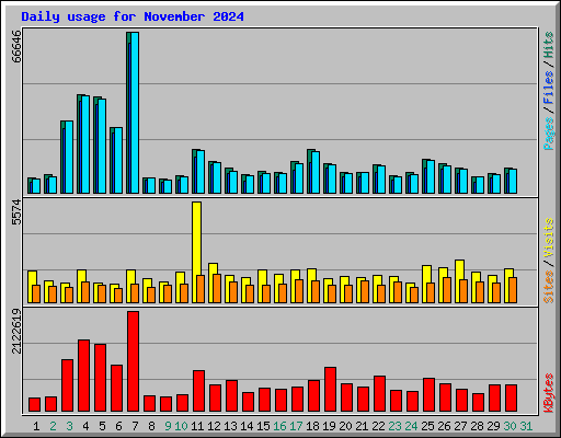 Daily usage for November 2024