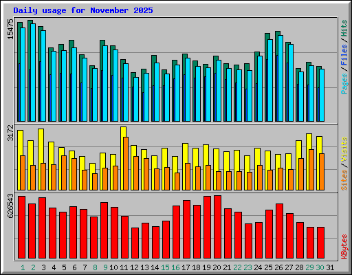 Daily usage for November 2025