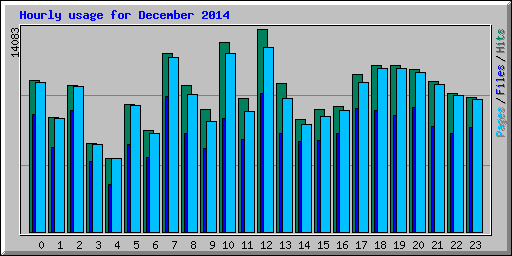 Hourly usage for December 2014