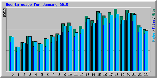 Hourly usage for January 2015