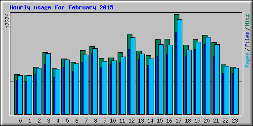 Hourly usage for February 2015