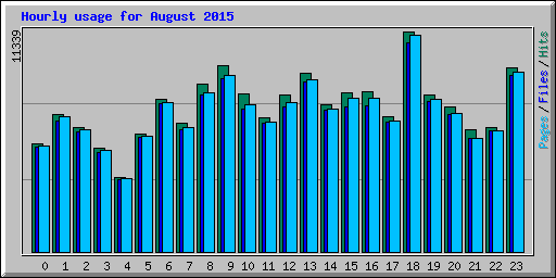Hourly usage for August 2015