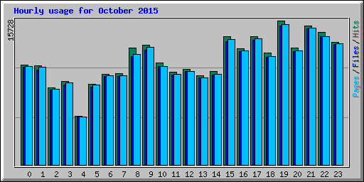 Hourly usage for October 2015