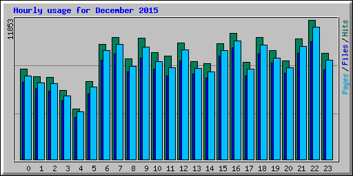 Hourly usage for December 2015