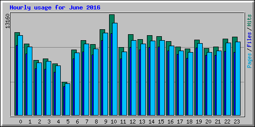 Hourly usage for June 2016