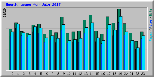 Hourly usage for July 2017