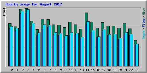Hourly usage for August 2017
