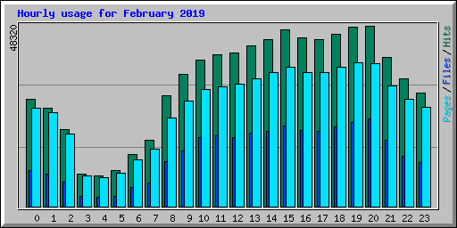 Hourly usage for February 2019
