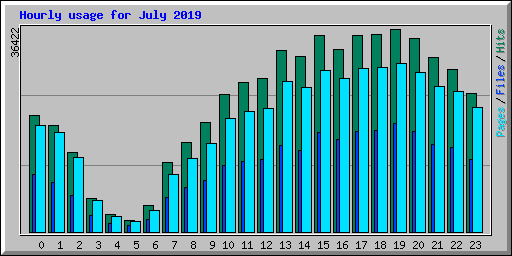 Hourly usage for July 2019