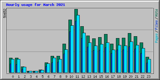 Hourly usage for March 2021