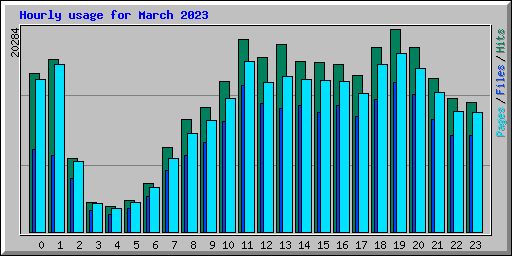 Hourly usage for March 2023