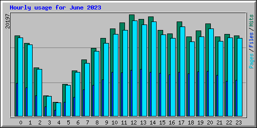 Hourly usage for June 2023