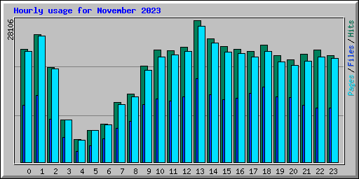 Hourly usage for November 2023